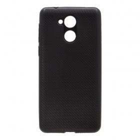 Накладка Huawei Honor 6C резиновая карбон гладкая черная
