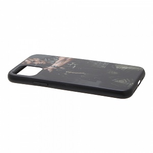 Накладка iPhone 11 Pro Max пластиковая с резиновым бампером стеклянная Терминатор