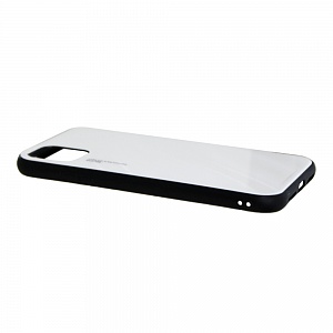 Накладка iPhone 11 Pro Max пластиковая с резиновым бампером стеклянная Believe Жемчуг белая 