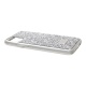 Накладка iPhone 11 Pro Max силиконов с хромирован бампером Swarovski стразы на всю поверхность сереб
