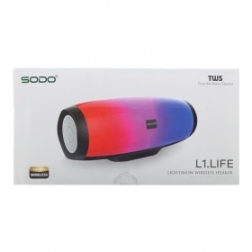 Стереоколонка Bluetooth Sodo L1 SD, USB, FM, AUX, LED, черная