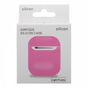 Чехол для Air Pods силиконовый матовый ярко-розовый
