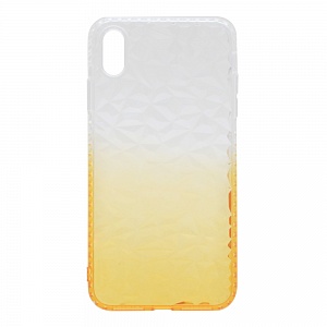 Накладка iPhone XS Max силиконовая прозрачная Омбре абстракция желтая