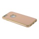 Накладка iPhone 6/6S силиконовая с хромированным бампером с вырезом лаковая персиковая