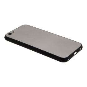 Накладка iPhone 6/6S пластиковая с силиконовым бампером зеркальная серебро