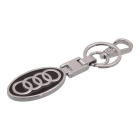 Брелок для ключей с кольцом и карабином хром Audi