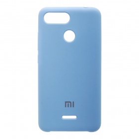 Накладка Xiaomi Redmi 6 Silicone Case прорезиненная голубая