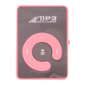 Плеер RK-302 розовый зеркал.microSD/прищепка