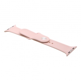 Браслет для Apple Watch 42/44 мм силиконовый нежно-розовый