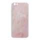 Накладка iPhone 6/6S пластиковая с резиновым бампером стеклянная Мраморная Alison розовая