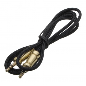 AUX кабель 3,5 на 3,5 мм Chengke AX10 текстильный, с металлическим штекером, бело-черный, 1000 мм