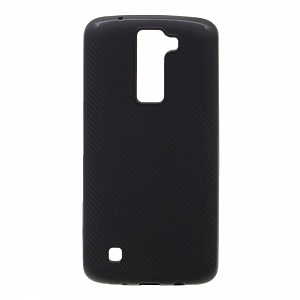 Накладка LG K8/K350E резиновая карбон гладкая черная