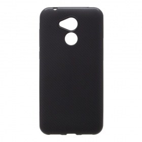 Накладка Huawei Honor 6A резиновая карбон гладкая черная