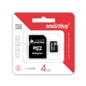 К.П. 4 Гб MicroSDHC SmartBuy сlass 4+SD адаптер