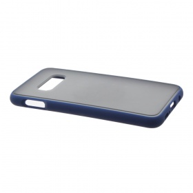 Накладка Samsung G970F/S10 Lite пластиковая прозрачная матовая черная стенка с синим бампером