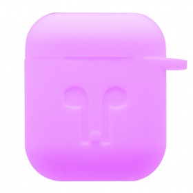 Чехол для Air Pods силиконовый фиолетовый