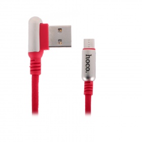Кабель micro USB Hoco U17 с угловым штекером красный 1200 мм