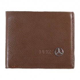 Кошелек-портмоне мужское складывающееся с логотипом Авто Mercedes-Benz коричневое