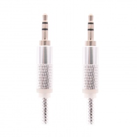 AUX кабель 3,5 на 3,5 мм силиконовый блестки серебро 1000 мм