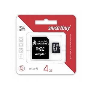 К.П. 4 Гб MicroSDHC SmartBuy сlass 10+SD адаптер