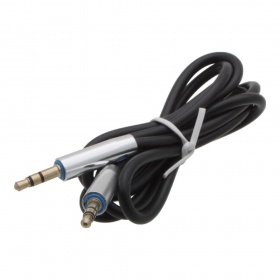 AUX кабель 3,5 на 3,5 мм Chengke AX8 силиконовый, с металлическим штекером, черный, 1000 мм