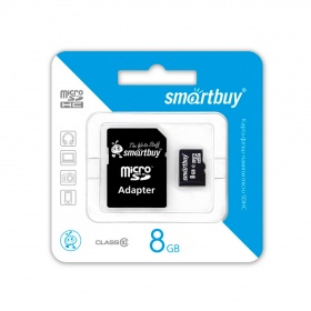 К.П. 8 Гб MicroSDHC SmartBuy сlass 10+SD адаптер