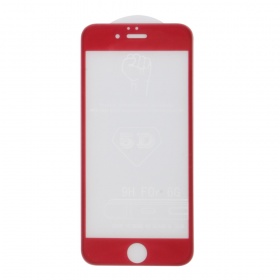 Закаленное стекло iPhone 6/6S 5D красное