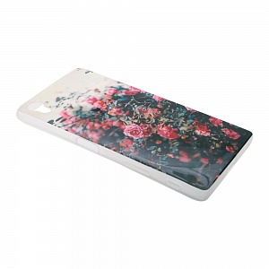 Накладка Sony Z5 силиконовая рисунки Цветы плетистая роза