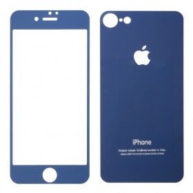 Закаленное стекло iPhone 7/8 двуст зеркальное синее