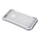 Накладка iPhone 5/5S/SE силиконовая прозрачная с хромированным бампером точки серебро