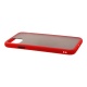 Накладка iPhone 11 Pro Max пластиковая прозрачная матовая черная стенка с красным бампером