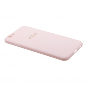 Накладка iPhone 6/6S силиконовая матовая с хромированным рисунком Me розовая 