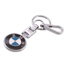 Брелок для ключей с кольцом и карабином хром BMW