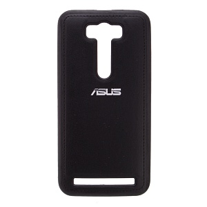 Накладка Asus Zenfone 2 laser 5,0"/ZE500KG резиновая под кожу с логотипом черная