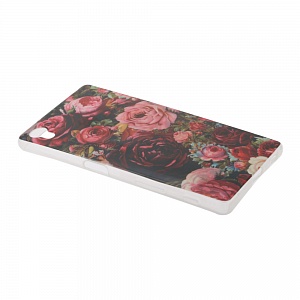 Накладка Sony Z5 силиконовая рисунки Цветы розы красные
