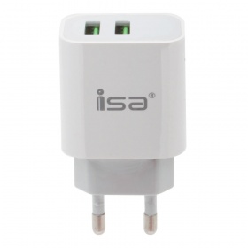 СЗУ с 2 USB 2,4A + кабель Type-C ISA HS6 белый