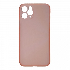 Накладка iPhone 11 Pro пластиковая матовая ультратонкая прозрачная оранжевая