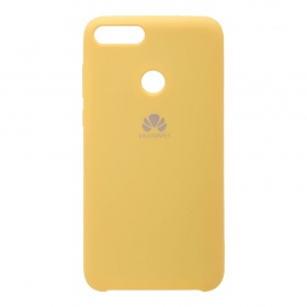 Накладка Huawei P Smart Silicone Case прорезиненная желтая