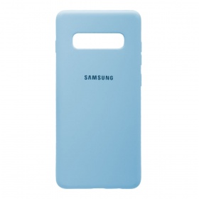 Накладка Samsung G975F/S10 Plus резиновая матовая Soft touch с логотипом сиреневая