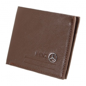 Кошелек-портмоне мужское складывающееся с логотипом Авто Mercedes-Benz коричневое