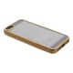 Накладка iPhone 5/5S/SE силиконовая прозрачная с хромированным бампером рельефная золото