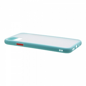Накладка iPhone 11 Pro Max пластиковая матовая прозрачная стенка с бирюзовым бампером