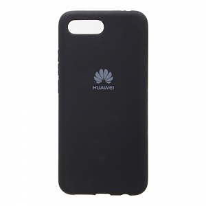 Накладка Huawei Honor 10 резиновая матовая Soft touch с логотипом черная