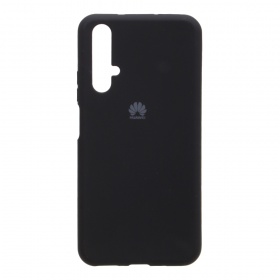 Накладка Huawei Honor 20 резиновая матовая Soft touch с логотипом черная