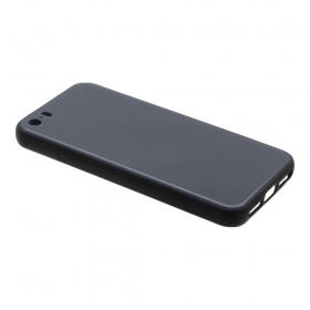 Накладка iPhone 5/5S/SE пластиковая с резиновым бампером стеклянная темно-синяя