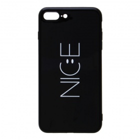 Накладка iPhone 7/8 Plus силиконовая с хромированным рисунком Nice черная