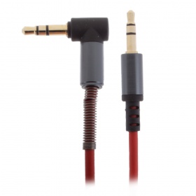 AUX кабель 3,5 на 3,5 мм Hoco UPA02, силиконовый, с угловым штекером, красный, 1000 мм