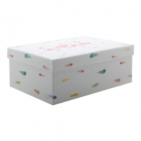 Коробка подарочная W6696 Фламинго белый 25*17*10