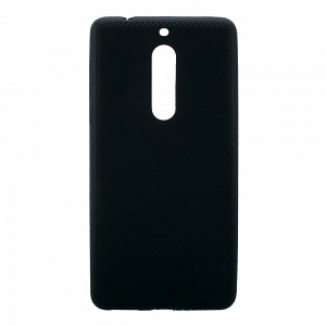 Накладка Nokia 5 резиновая ультратонкая под кожу с прострочкой черная