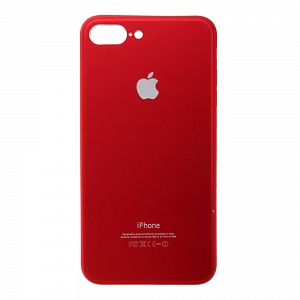 Накладка iPhone 7 Plus силиконовая с металл вставкой ябл. красная